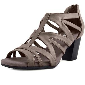 Easy Street Taupe Strappy Heels